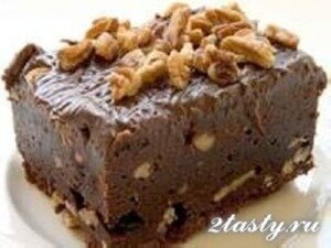 Рецепт Пирожное «Брауни» с шоколадом и грецкими орехами (фото)