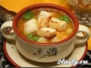 Рецепт Гороховый суп с гренками и копченостями (фото)