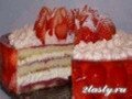 Фото Клубнично-малиновый торт со сливочным кремом