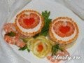 Романтический салат с креветками и сыром