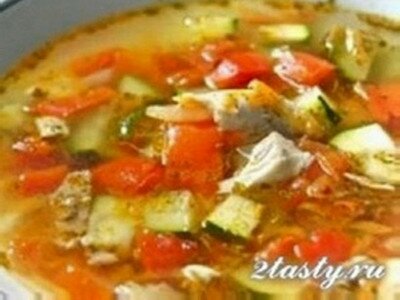 Рецепт Куриный суп с кабачками и болгарским перцем (фото)
