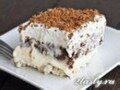 Фото Ореховый десерт со сливочным кремом и шоколадным пудингом