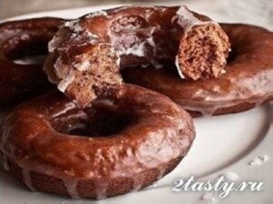Рецепт Шоколадные пончики с глазурью (фото)