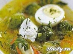 Рецепт Овощной суп из брюссельской капусты с макаронами (фото)