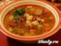 Рецепт Суп из фасоли с копчеными колбасками