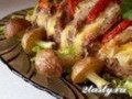 Свинина с картофельными грибами, запеченная «гармошкой»