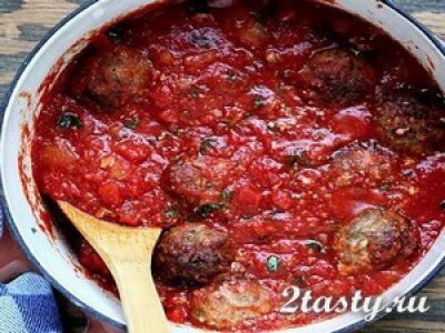 Рецепт Мясные шарики запеченные по-итальянски (фото)