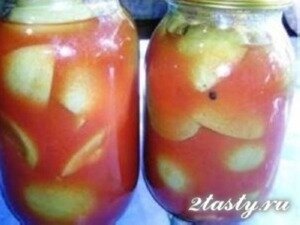Рецепт Целые зеленые помидоры маринованные с болгарским перцем (фото)