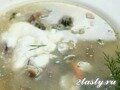 Рассольник с куриными потрошками и шампиньонами