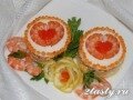 Романтический салат с креветками и сыром